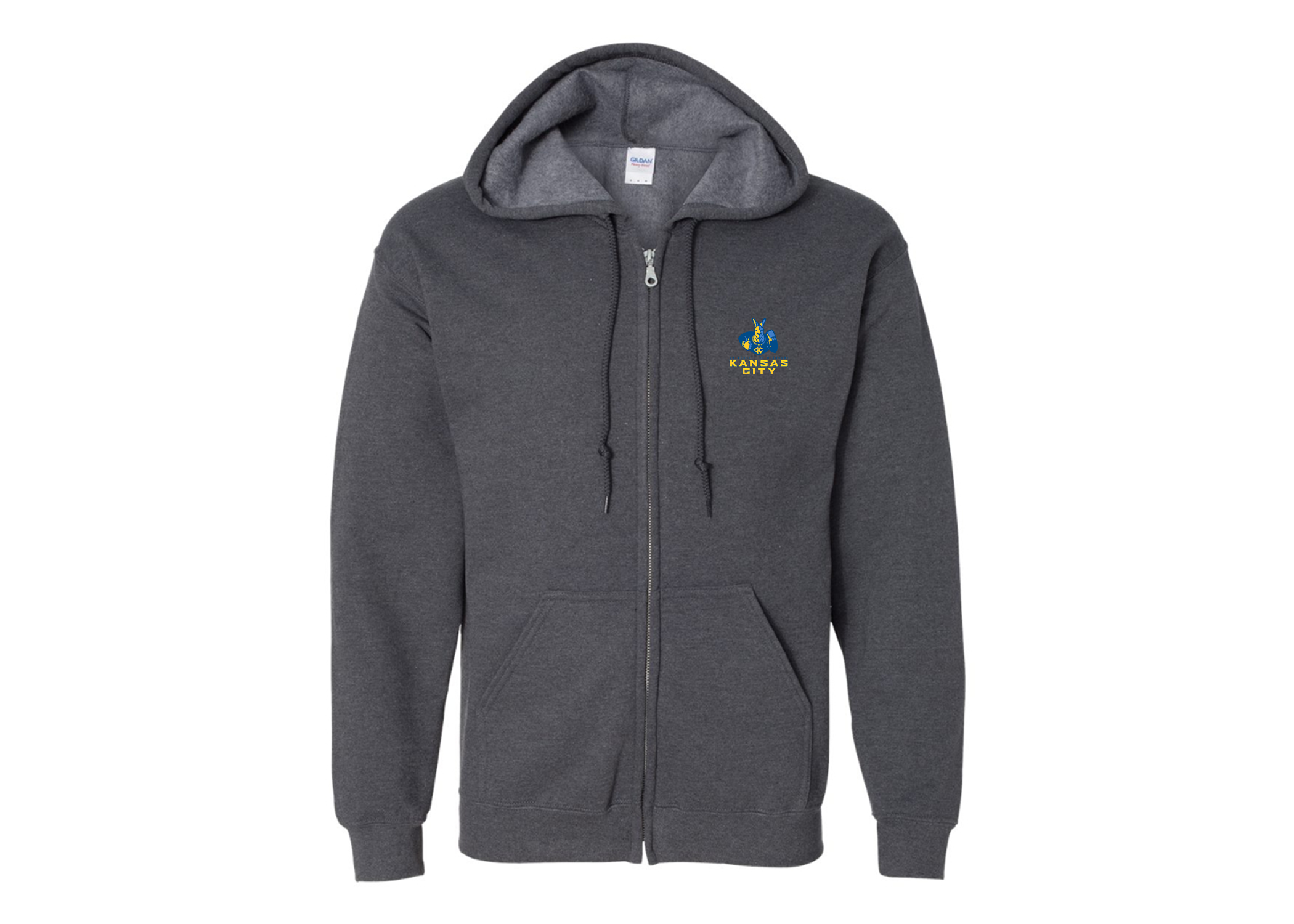 Men's UMKC Kangaroos Gildan Heavy Blend Full Zip Hooded Sweatshirt